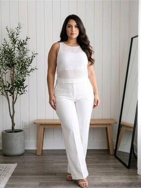 Express White Cut Out Crop Blouse Large